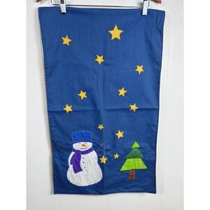 Handmade Snowman Holiday Reversible Fall Pumpkins Table Runner Appliqué 59"X‎17"
